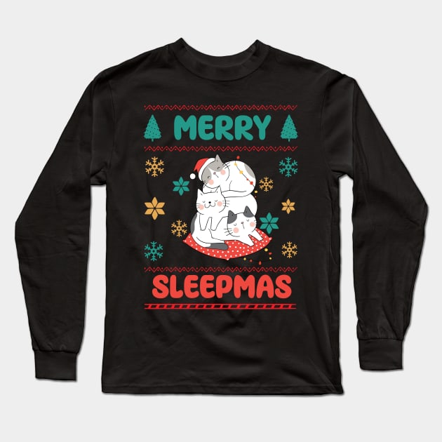 Merry Sleepmas Long Sleeve T-Shirt by Ampzy